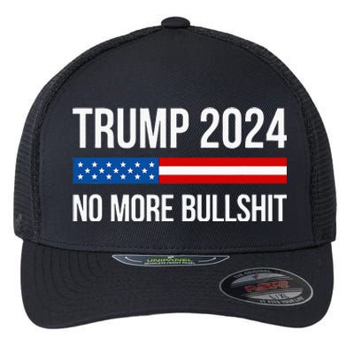 Trump 2024 No More Bullshit Flexfit Unipanel Trucker Cap