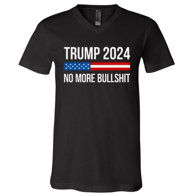 Trump 2024 No More Bullshit V-Neck T-Shirt