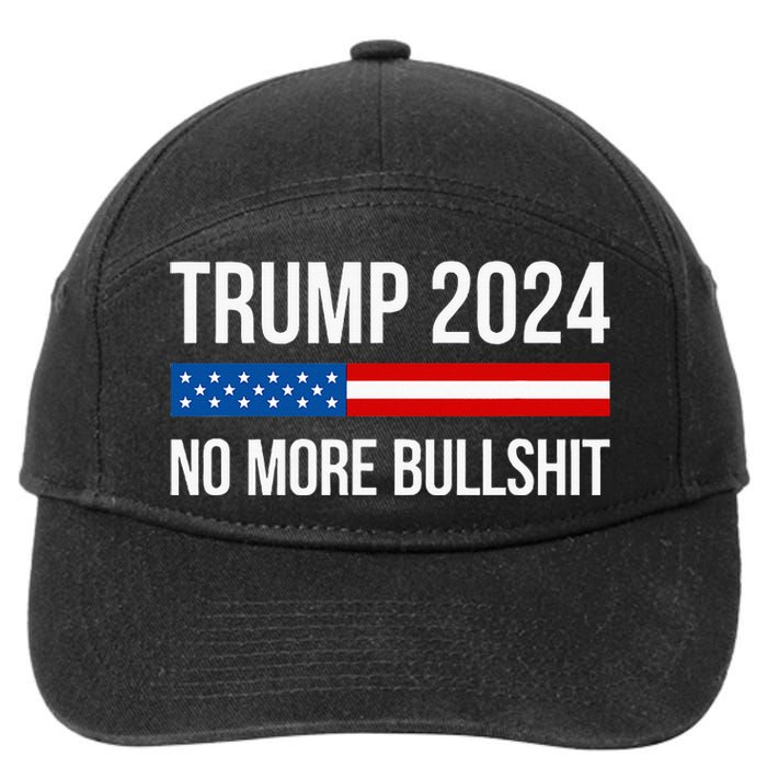 Trump 2024 No More Bullshit 7-Panel Snapback Hat