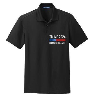 Trump 2024 No More Bullshit Dry Zone Grid Polo