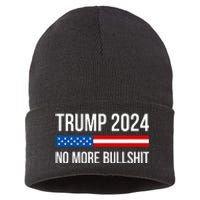 Trump 2024 No More Bullshit Sustainable Knit Beanie