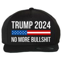 Trump 2024 No More Bullshit Wool Snapback Cap