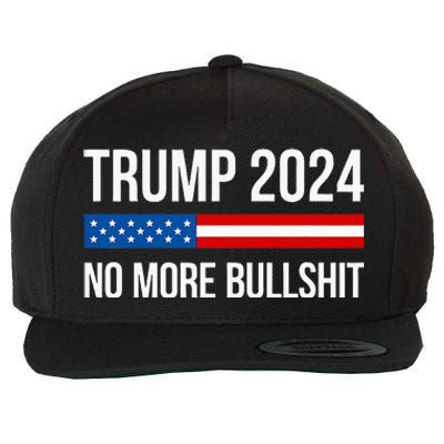 Trump 2024 No More Bullshit Wool Snapback Cap