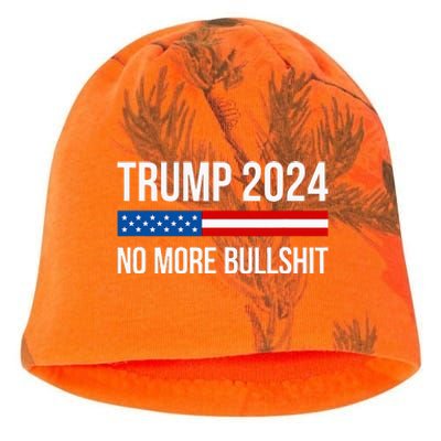 Trump 2024 No More Bullshit Kati - Camo Knit Beanie