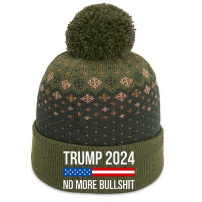 Trump 2024 No More Bullshit The Baniff Cuffed Pom Beanie