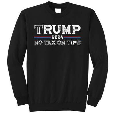 Trump 2024 No Tax On Tips Us Flag Sweatshirt