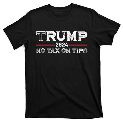 Trump 2024 No Tax On Tips Us Flag T-Shirt