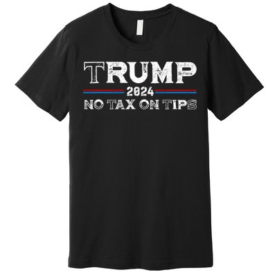 Trump 2024 No Tax On Tips Us Flag Premium T-Shirt