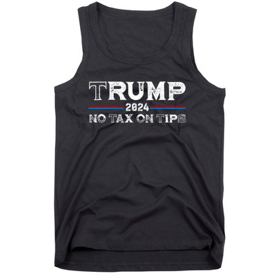 Trump 2024 No Tax On Tips Us Flag Tank Top