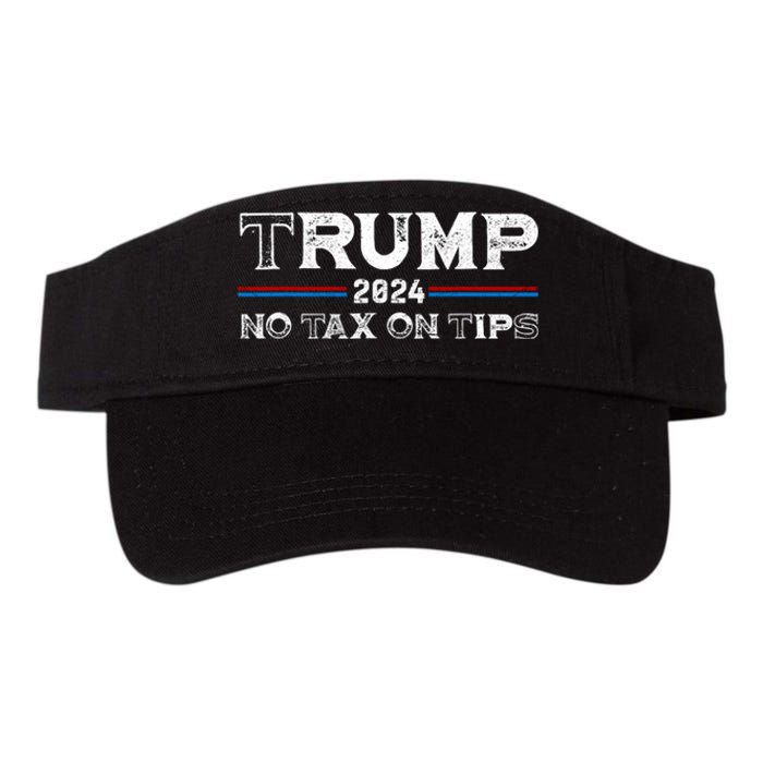 Trump 2024 No Tax On Tips Us Flag Valucap Bio-Washed Visor