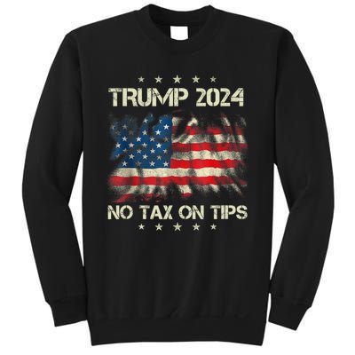 Trump 2024 No Tax On Tips Us Flag Sweatshirt