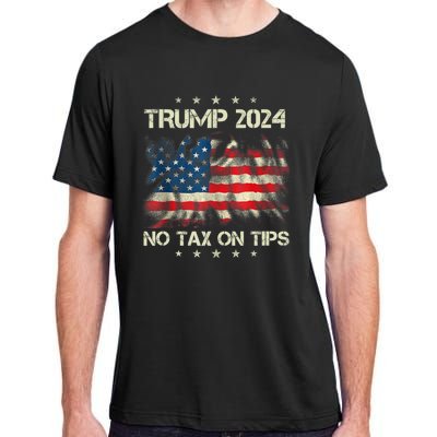 Trump 2024 No Tax On Tips Us Flag Adult ChromaSoft Performance T-Shirt