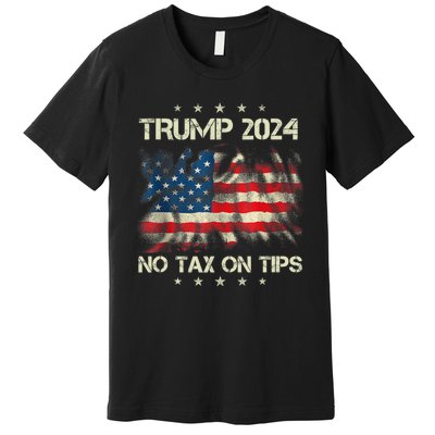 Trump 2024 No Tax On Tips Us Flag Premium T-Shirt