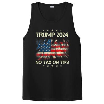 Trump 2024 No Tax On Tips Us Flag PosiCharge Competitor Tank