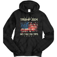 Trump 2024 No Tax On Tips Us Flag Tie Dye Hoodie