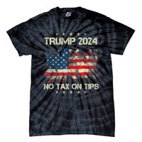 Trump 2024 No Tax On Tips Us Flag Tie-Dye T-Shirt