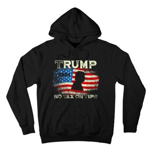 Trump 2024 No Tax On Tips Us Flag Hoodie