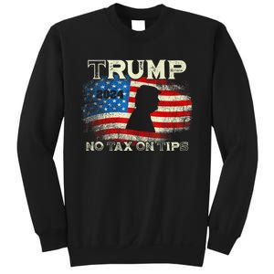 Trump 2024 No Tax On Tips Us Flag Sweatshirt