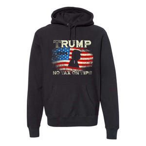 Trump 2024 No Tax On Tips Us Flag Premium Hoodie