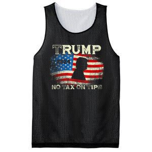 Trump 2024 No Tax On Tips Us Flag Mesh Reversible Basketball Jersey Tank