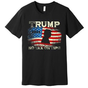 Trump 2024 No Tax On Tips Us Flag Premium T-Shirt