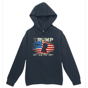 Trump 2024 No Tax On Tips Us Flag Urban Pullover Hoodie