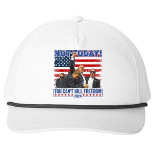 Trump 2024 Not Today You CanT Kill Freedom Snapback Five-Panel Rope Hat