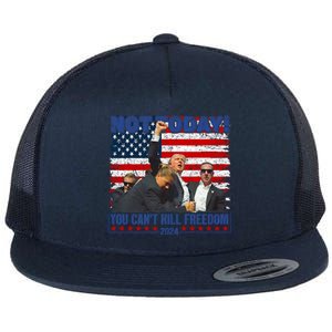 Trump 2024 Not Today You CanT Kill Freedom Flat Bill Trucker Hat