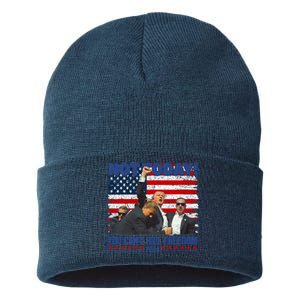 Trump 2024 Not Today You CanT Kill Freedom Sustainable Knit Beanie