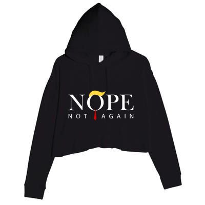 Trump 2024 Nope Not Again Funny Trump Crop Fleece Hoodie