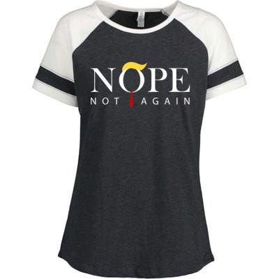 Trump 2024 Nope Not Again Funny Trump Enza Ladies Jersey Colorblock Tee