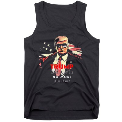 Trump 2024 No More Bullshit American Flag Tank Top