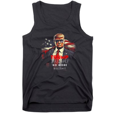 Trump 2024 No More Bullshit American Flag Tank Top