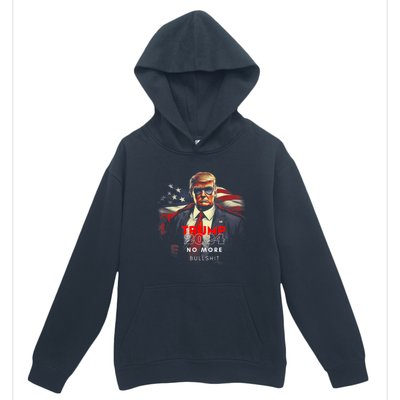 Trump 2024 No More Bullshit American Flag Urban Pullover Hoodie