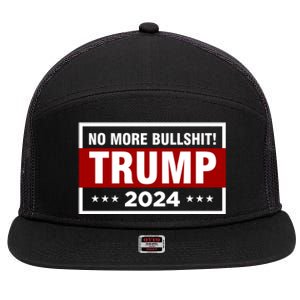 Trump 2024 No More BS Save America USA Vote 7 Panel Mesh Trucker Snapback Hat