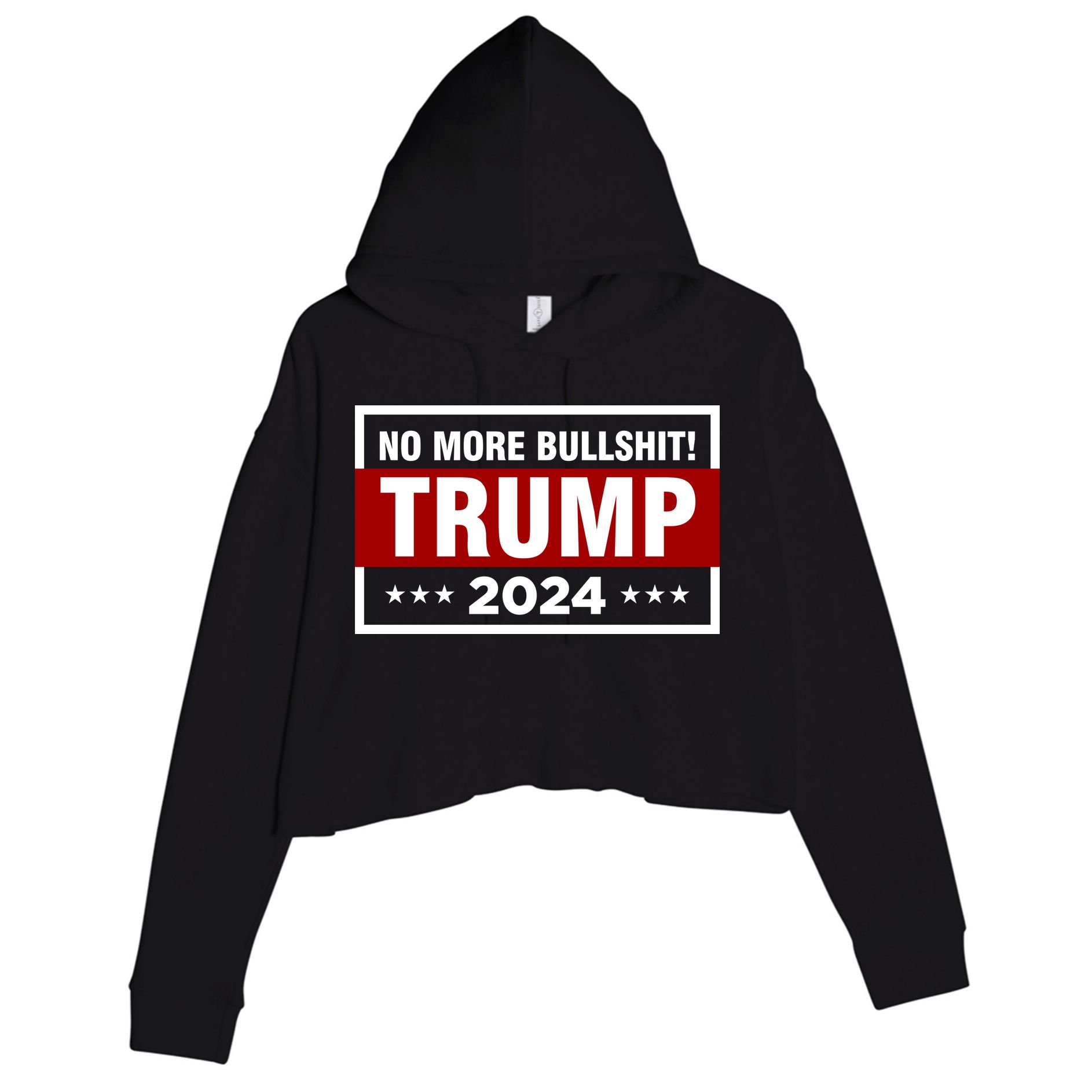 Trump 2024 No More BS Save America USA Vote Crop Fleece Hoodie