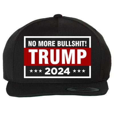 Trump 2024 No More BS Save America USA Vote Wool Snapback Cap