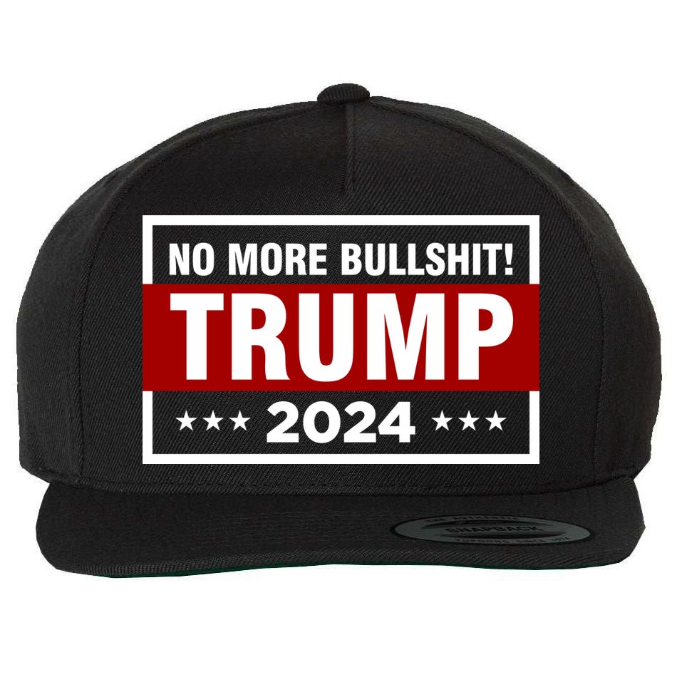 Trump 2024 No More BS Save America USA Vote Wool Snapback Cap