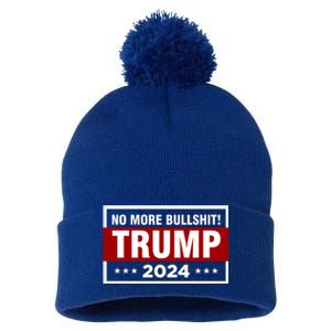 Trump 2024 No More BS Save America USA Vote Pom Pom 12in Knit Beanie