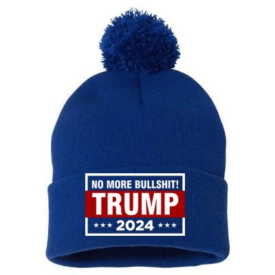 Trump 2024 No More BS Save America USA Vote Pom Pom 12in Knit Beanie