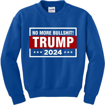 Trump 2024 No More BS Save America USA Vote Kids Sweatshirt