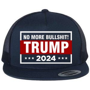 Trump 2024 No More BS Save America USA Vote Flat Bill Trucker Hat