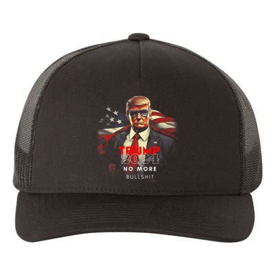 Trump 2024 No More Bullshit American Flag Yupoong Adult 5-Panel Trucker Hat