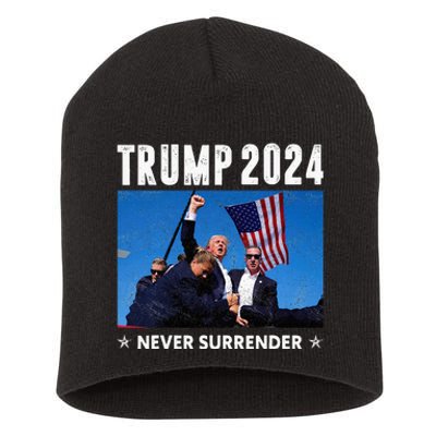 Trump 2024 Never Surrender Trump Assassinated Short Acrylic Beanie