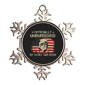 Trump 2024 Officially Unburdened By What Has Been Trump Metallic Star Ornament