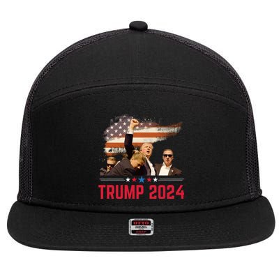 Trump 2024 Outlaw Hillbilly J.D.Vance 2024 Donald Trump 7 Panel Mesh Trucker Snapback Hat