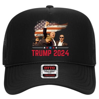 Trump 2024 Outlaw Hillbilly J.D.Vance 2024 Donald Trump High Crown Mesh Back Trucker Hat