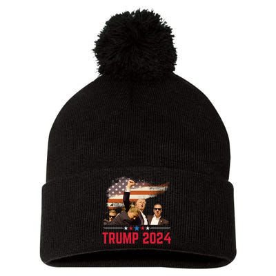 Trump 2024 Outlaw Hillbilly J.D.Vance 2024 Donald Trump Pom Pom 12in Knit Beanie