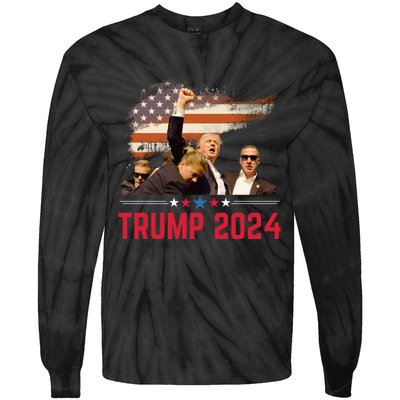 Trump 2024 Outlaw Hillbilly J.D.Vance 2024 Donald Trump Tie-Dye Long Sleeve Shirt