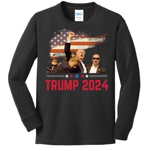 Trump 2024 Outlaw Hillbilly J.D.Vance 2024 Donald Trump Kids Long Sleeve Shirt